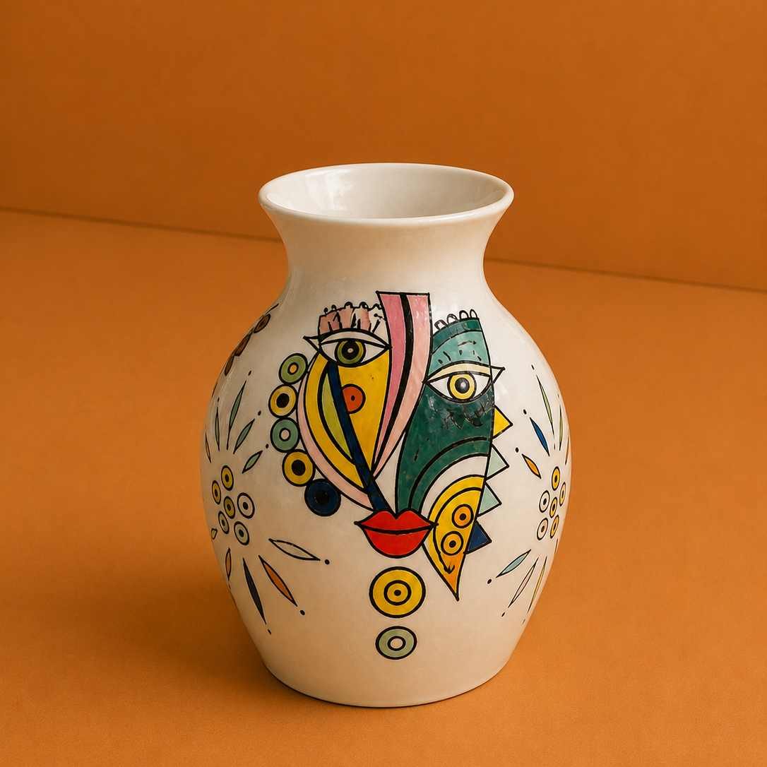 Vase Visage Fleuri