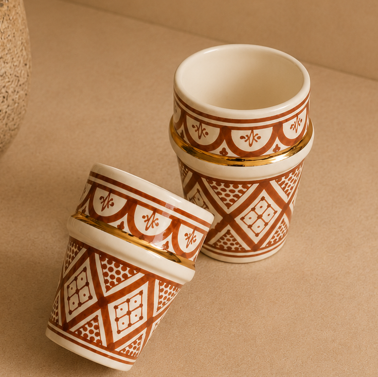 Grande Tasse Beldi Zwak Terracotta Gold