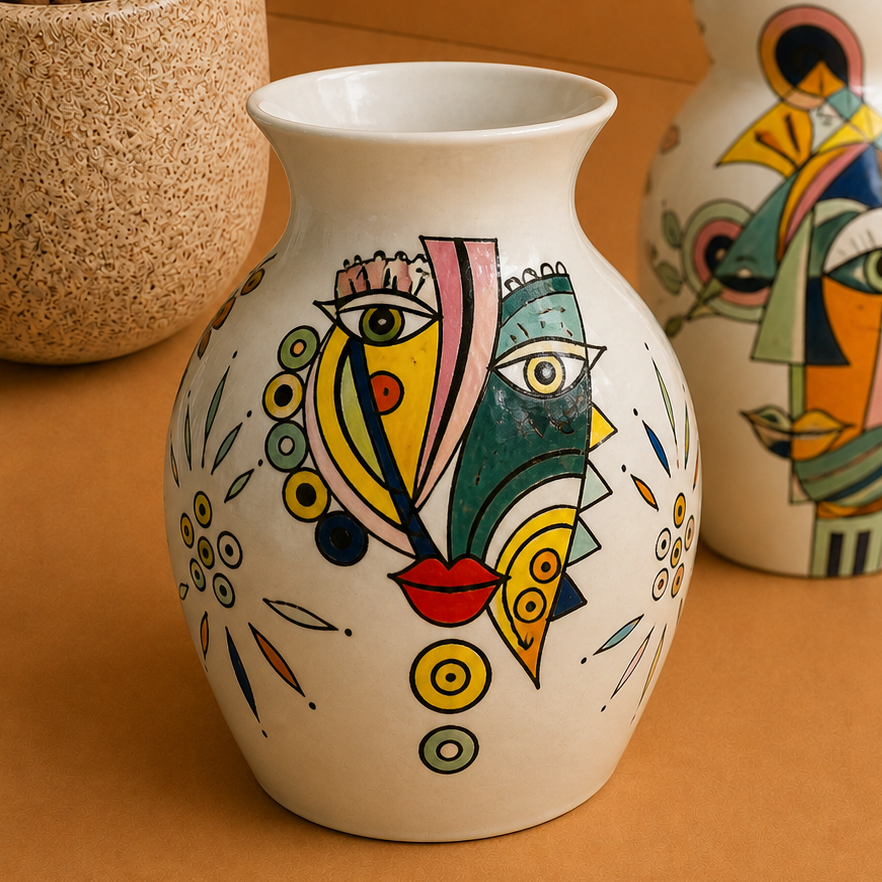 Vase Visage Fleuri